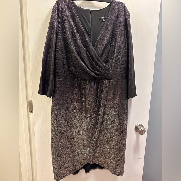 Lane Bryant Cocktail Dress. Size 18. Long Sleeve. Ombre. Shimmering - Picture 3 of 13